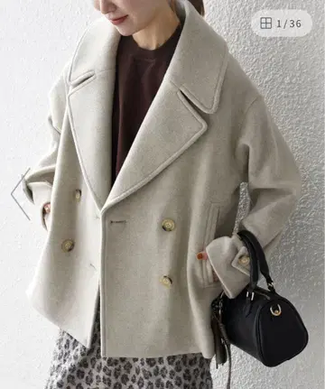 코트 SHIPS any 캐시미어 믹스 테일러드 숏 P코트