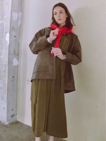 에미 인조 가죽 더블 지퍼 블루종