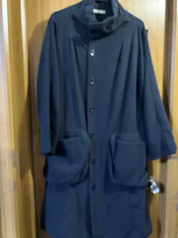 센소유니코 i-mu 차콜 그레이 롱 코트 울 90%