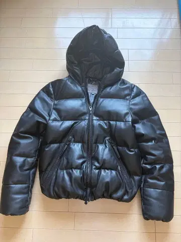 DUVETICA 가죽 다운 자켓 48 블랙