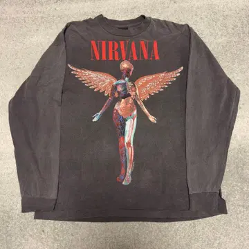 [ XL ] NIRVANA IN UTERO 긴팔 T셔츠 블랙