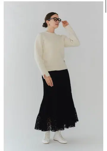 yori 플로키 레이스 스커트 [ 2025AW ] 36 네이비