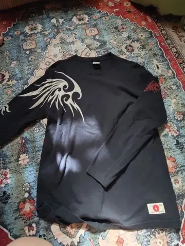 일본풍 패턴 롱T L 사이즈 2장 세트