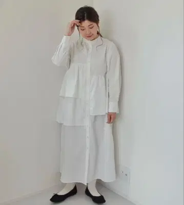 MI AND MOU 셔츠 원피스 화이트