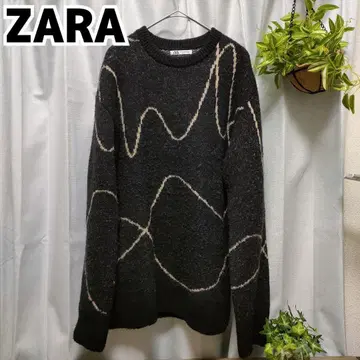 자라 니트 블랙 올 패턴 M ZARA 스웨터 블랙 패턴 상의 남성용