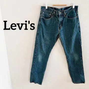 1점 물건 Levi's 스트레이트 데님 파랑 데미지 가공 멋있다