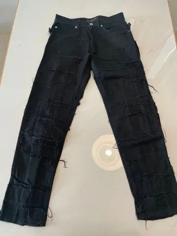 RISK 블랙 스키니 팬츠