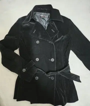 여성용 블랙 P코트 코듀로이