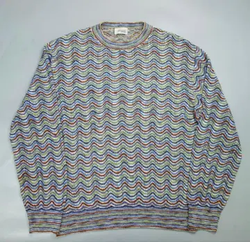 미쏘니 올 패턴 지그재그 니트 스웨터