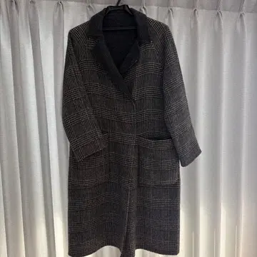 relume 체크 무늬 롱 코트 사이즈 36
