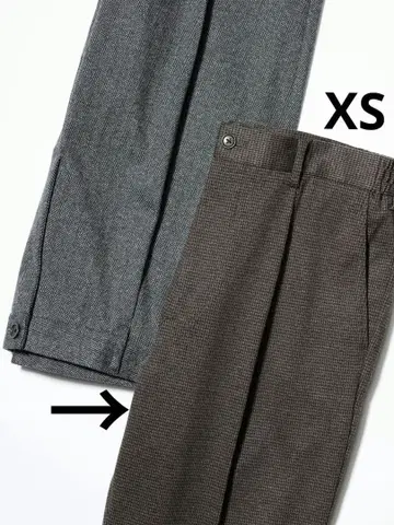 유니클로 턱 와이드 팬츠 와이드 슬랙스 트위드 하운드투스 체크 헤링본