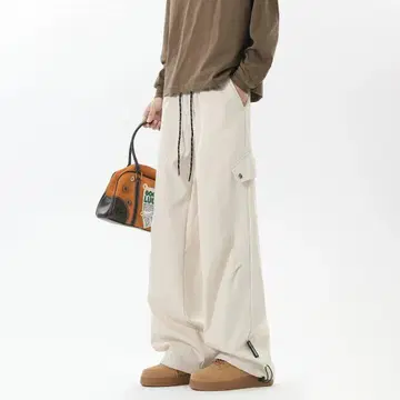 아이보리 워크 팬츠 코튼 혼방