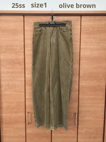 AURALEE25ss 코듀로이 팬츠 size1 olive brown