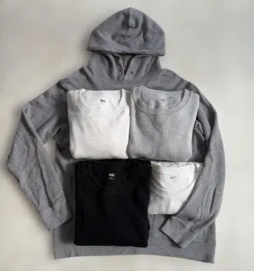 유니클로 맨투맨 풀 후드티, 스웨트 셔츠 XL 사이즈 5매 세트