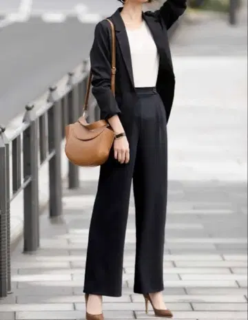 빅 사이즈 블랙 팬츠 셋업 UV 컷