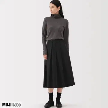 MUJIlabo 여성용 저지 플리츠 스커트