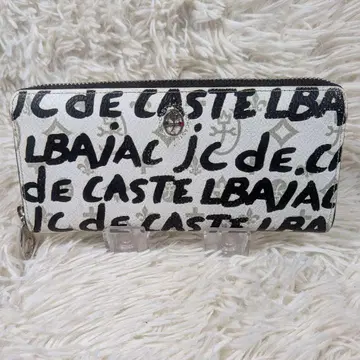 CASTELBAJAC 장지갑 가죽 올 패턴 화이트