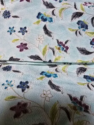 단고 크레이프 원단 코몬 스카이블루 꽃무늬 L 사이즈