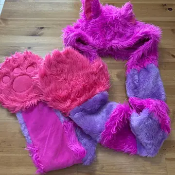 체셔 고양이 후드 부착 머플러