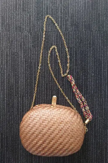 브라운 뜨개질 바스켓백 DANILO MADE inItaly