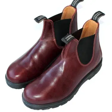 Blundstone 버건디 가죽 사이드 고어 부츠 블런드스톤