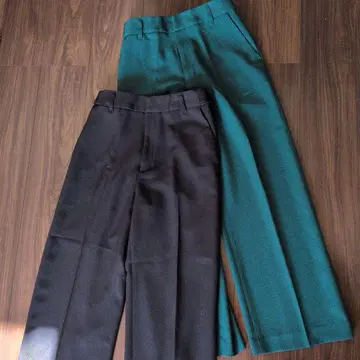 M 사이즈 네이비 그린 오피스 팬츠 2종 세트