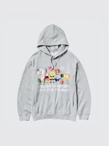 새상품 유니클로 스펀지밥 캑터스 플랜트 프리 마켓 맨투맨 후드티