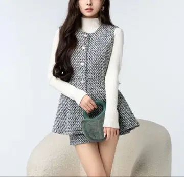 프리지아 트위드 베스트 x 숏팬츠 셋업