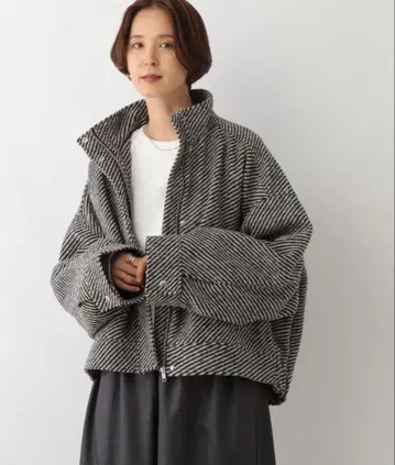 스트라이프 오버 사이즈 자켓