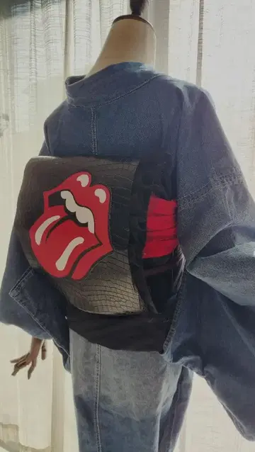 [만들어진 오비] 천연 가죽! 롤링 스톤즈 로고