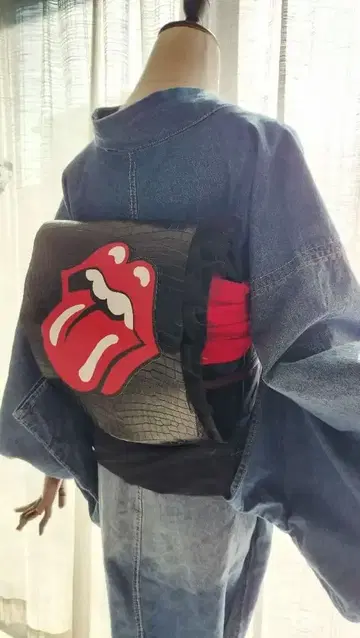 [만들어진 오비] 천연 가죽! 롤링 스톤즈 로고