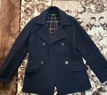 네이비 울 피 코트
