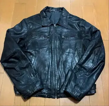 블랙 가죽 싱글 라이더 자켓