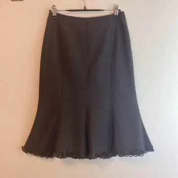 [레베카 테일러] (S) 머메이드 스커트 밑단 프릴 다크 브라운