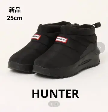 HUNTER 부츠 스노우 신발 25cm UK6 블랙