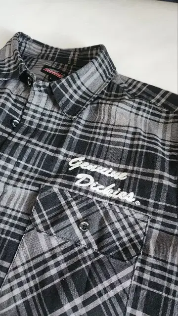 Dickies 반팔 워크 셔츠 L 블랙 그레이