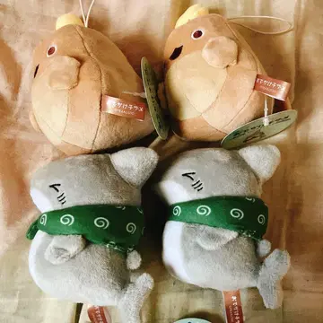 외출 상어와 해수욕장 친구들 보이스 마스코트 봉제 인형 4개 세트