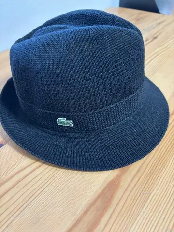 LACOSTE 블랙 페도라 햇 일본제 58cm