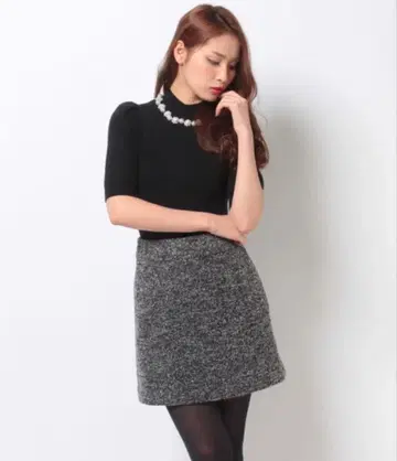 snidel 비쥬 니트 콤비 원피스