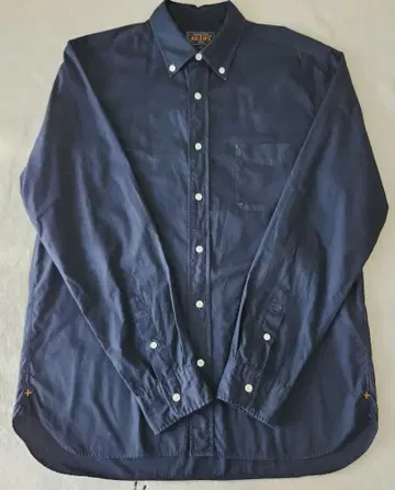 BEAMS+ 브로드 버튼 다운 셔츠 네이비