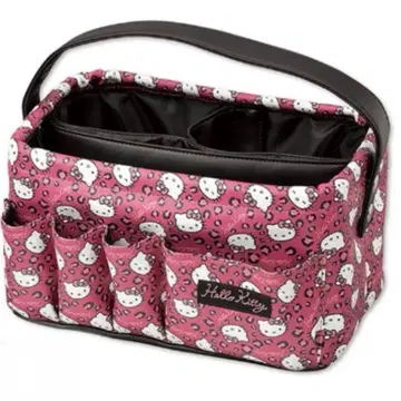아베일 산리오 헬로키티 칸막이 포함 보관 케이스 핑크 레오파드 무늬