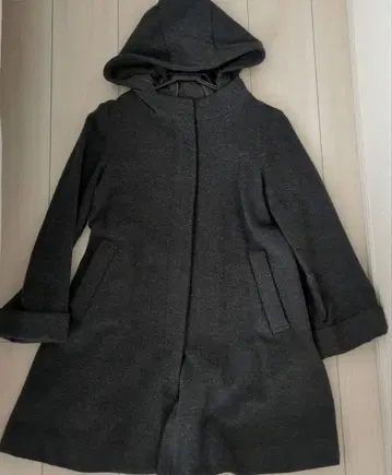 Demi-Luxe Beams 다크 그레이 후드 부착 코트