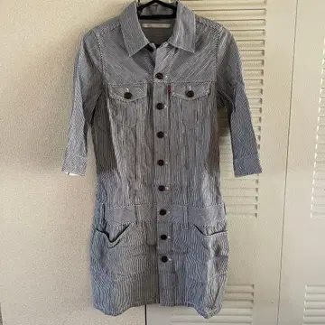 [ 새상품급 ] Levi's 스트라이프 셔츠 미니 원피스