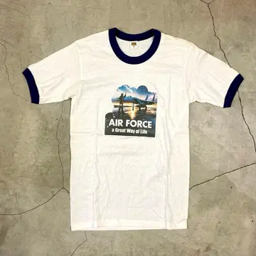 80's Hanes 빈티지 AIR FORCE 링거 셔츠 USA제 S