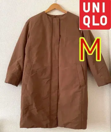 [ 유니클로 ] 사이즈M 하이브리드 다운 코쿤 코트 브라운