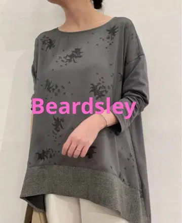 Beardsley 금목서 꽃무늬 그레이 오부 소매 튜닉
