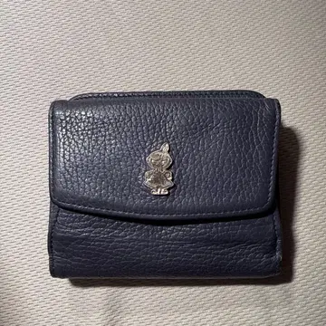 efffy 콜라보 리틀 미이 가죽 네이비 접이식 지갑