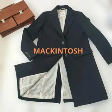 매킨토시 철학 체스터 코트 네이비 롱 코트 울