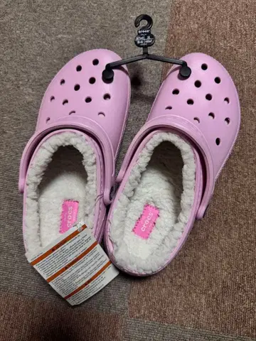 크록스 핑크 샌들 플리스 인솔