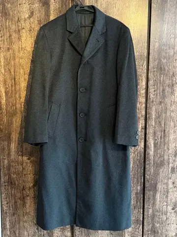 캐시미어 100% 체스터 코트 차콜 그레이 M (여유로운 핏)